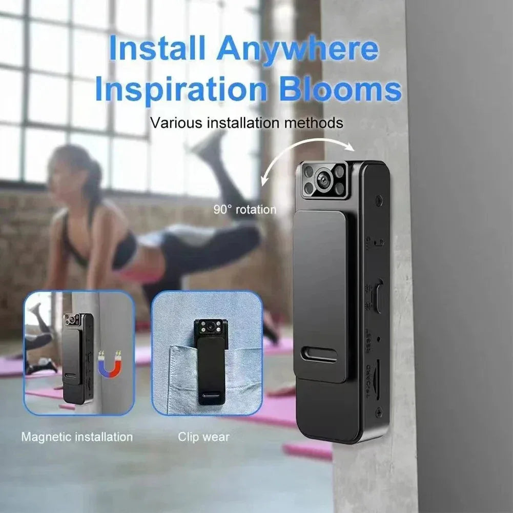 Shunmaii L8 Mini Body Cam: Full HD 1080p, WiFi, Rotating Lens, Night Vision - Gomix Brands Outlet